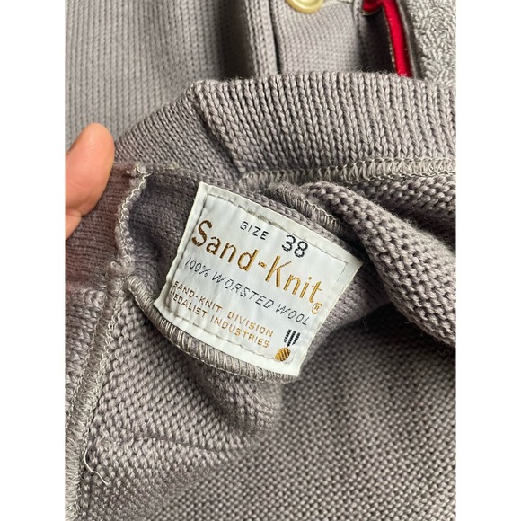 VTG McMillan Sans Knit Varsity Sweater Cardigan Worsted Wool Wrestling Grandpa - Picture 6 of 12